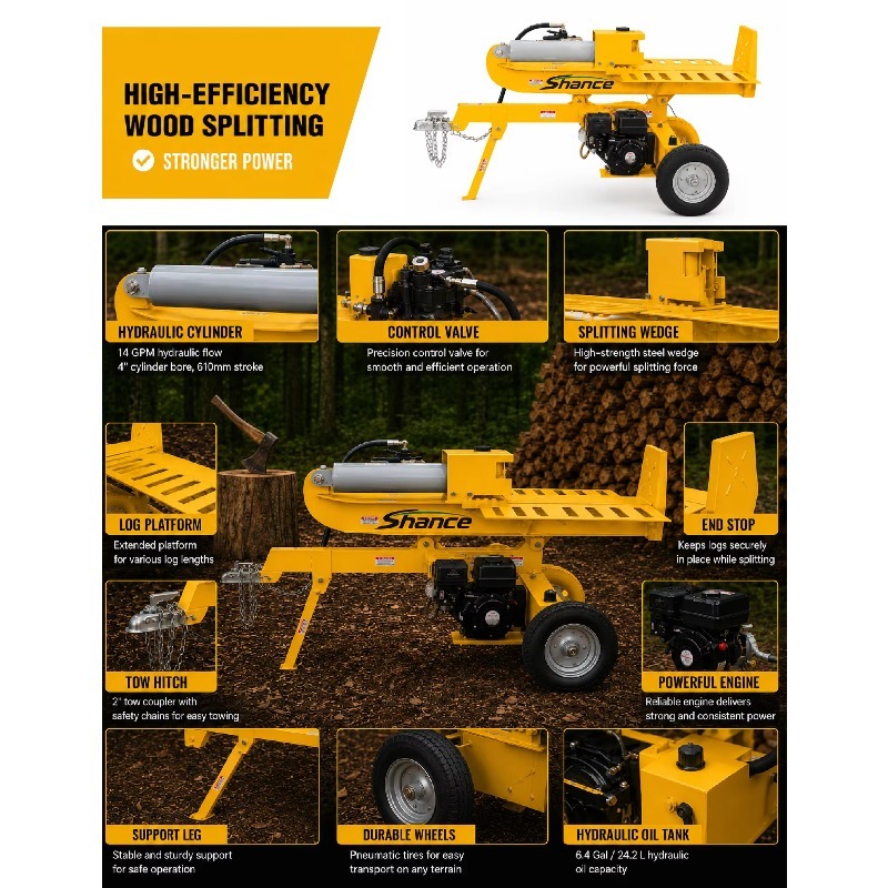 Elektrikli Hidrolik Odun Yarma - Heavy Equipment Processor incelemesi ve fiyatı